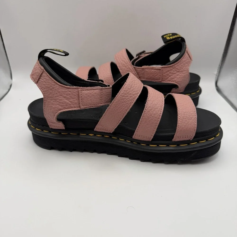 Dr. Martens Blaire Flatform‎ Peach Pink Leather Sandals Women's Sz US 11 New